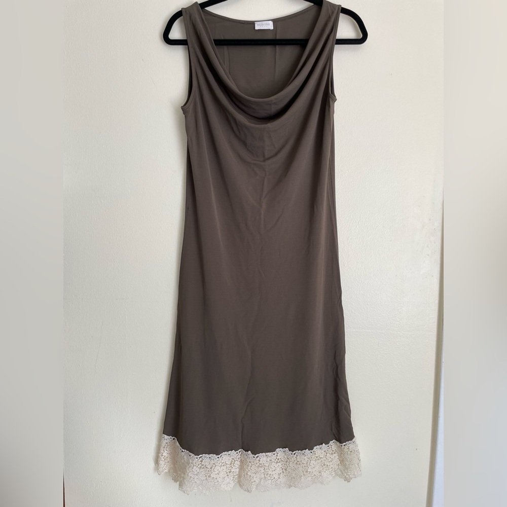 Valentino Roma Olive Green Sleeves Midi Dress Size 12